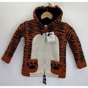 Windfjord Kids Tiger LambsWool Fleece Lined Jacket Size Medium NWT